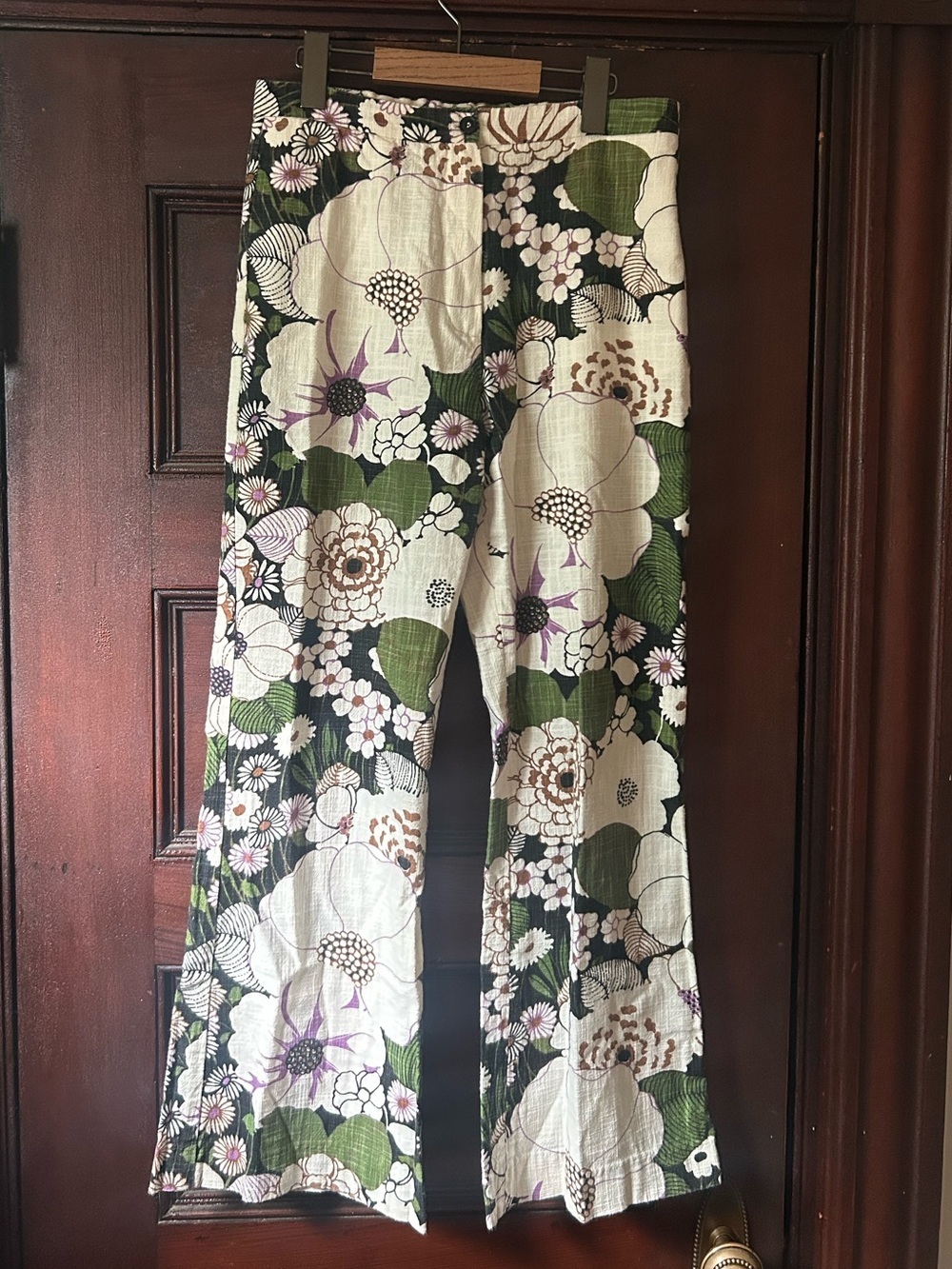 Maje 70s Floral Print Trousers Size FR 38 Boho French Girl Style US Size 6 🌸 - Picture 6 of 10
